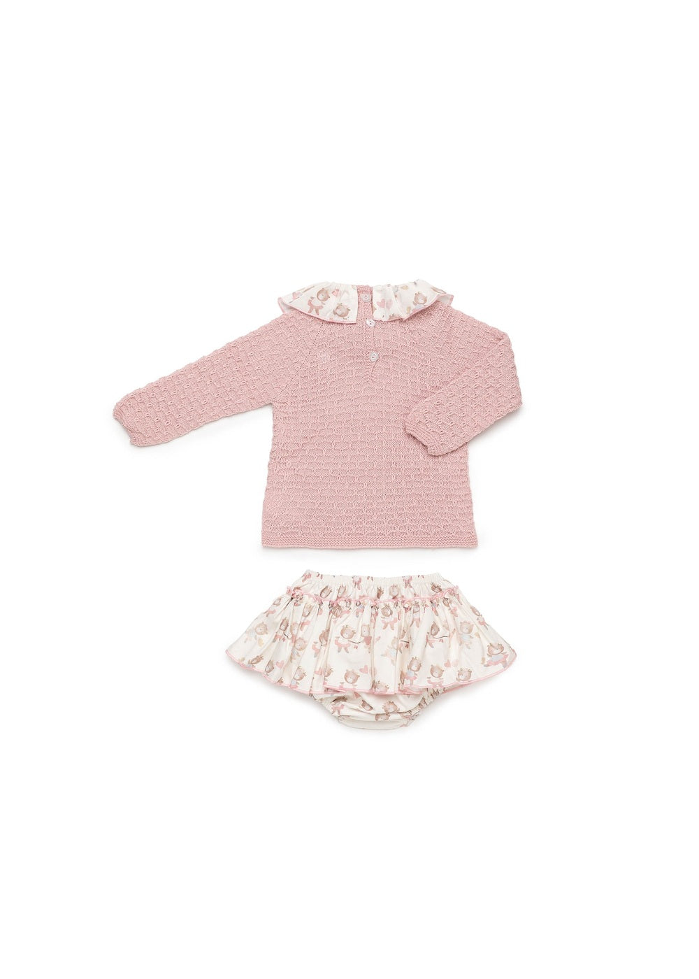Conjunto bebé niña rosa empolvado muñecas Juliana 26606 - vista trasera - referencia 26606
