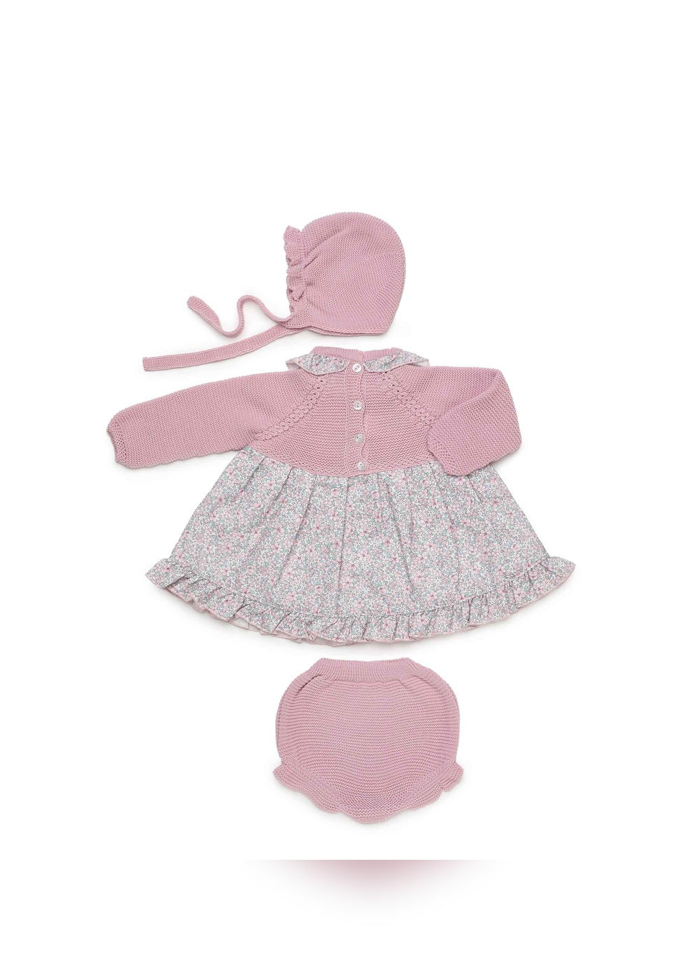Jesusito bebé niña maquillaje florecitas con gorro Juliana 26681 - vista trasera - referencia 26681