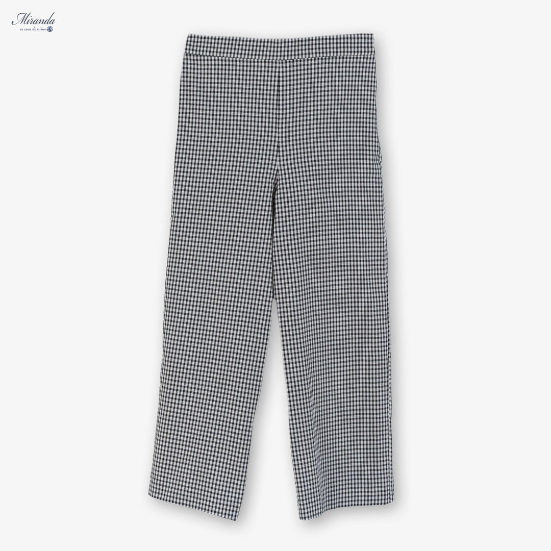 Conjunto niña top volantes y pantalón cuadros | Miranda 0301