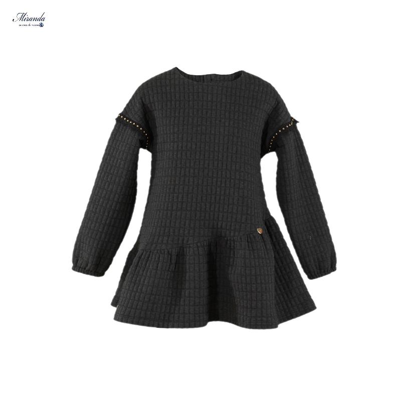 Vestido Niña Gris Oscuro de Miranda 0306 - La boutique de AyA Miranda