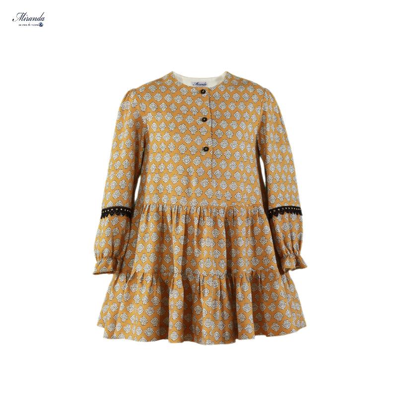Vestido infantil niña Mostaza de Miranda 0308 - La boutique de AyA