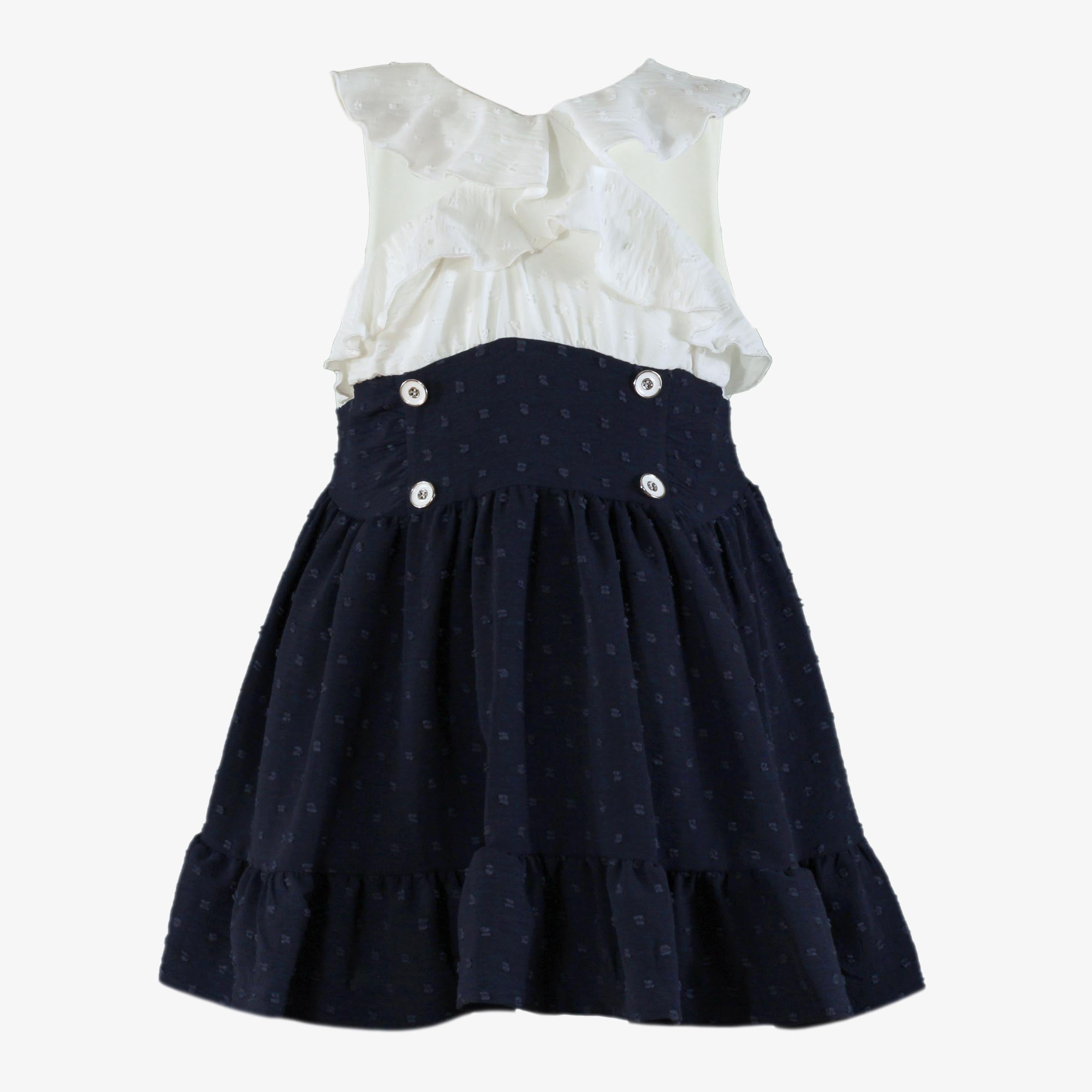 Vestido marino blanco Miranda 0350 - La boutique de AyA Miranda