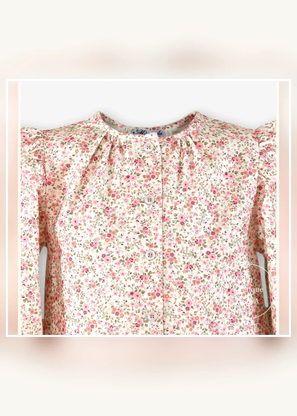 Conjunto blusa floral y short rosa para niña Miranda 0246, imagen 4