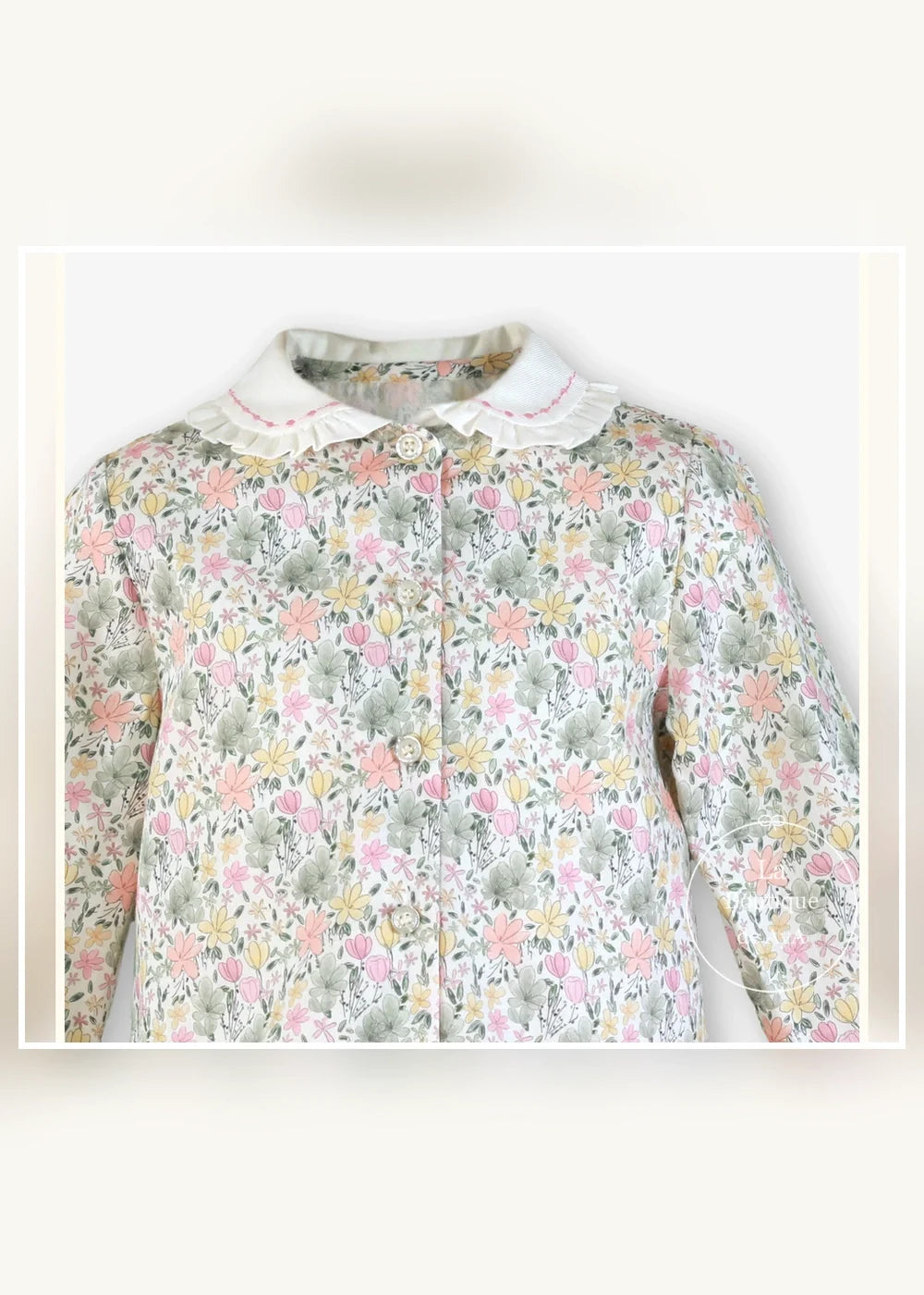 Conjunto camisa floral y pantalón verde para niña Miranda 0248, imagen 4