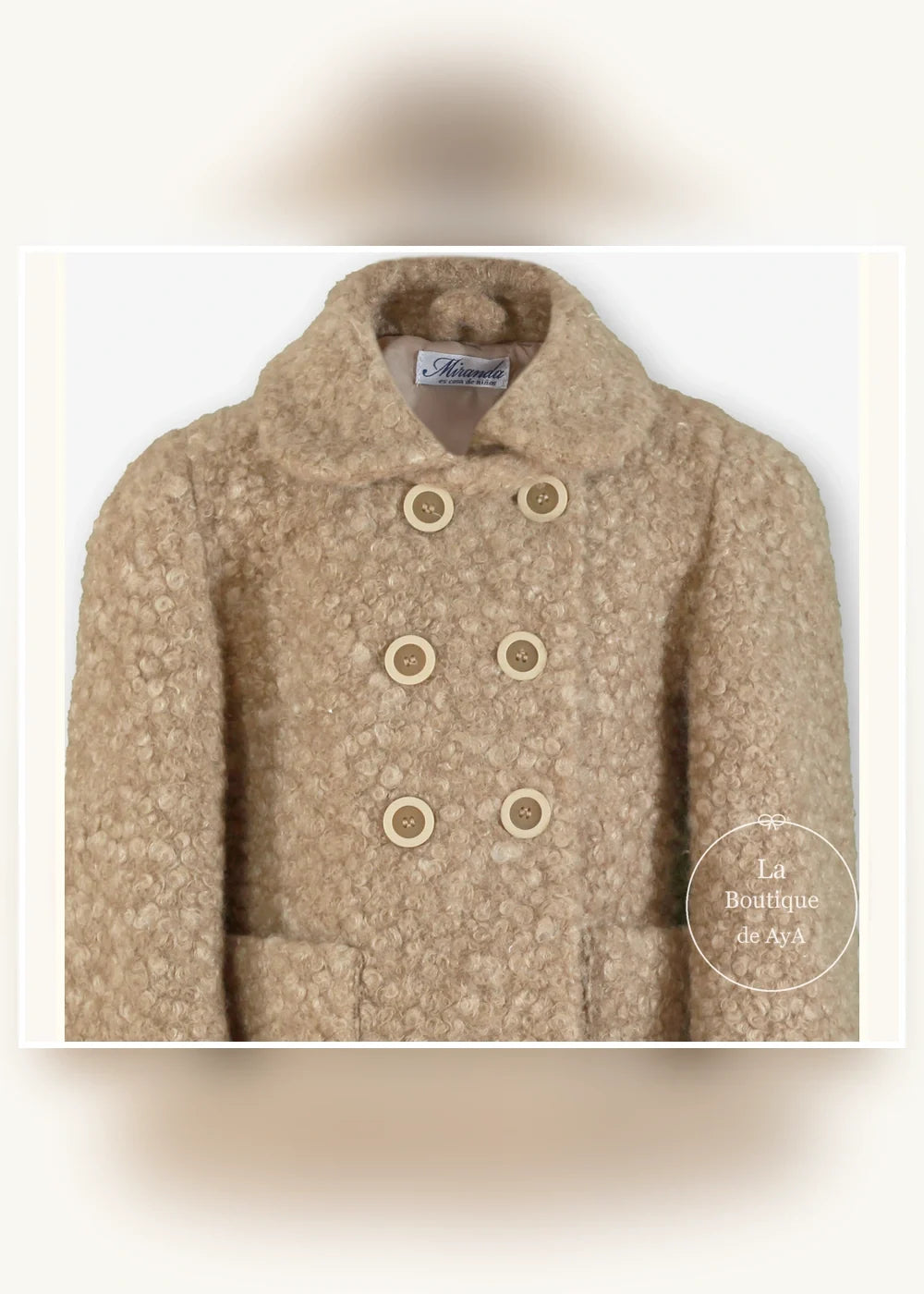 Abrigo camel de doble botonadura para niña Miranda 0260, imagen 4