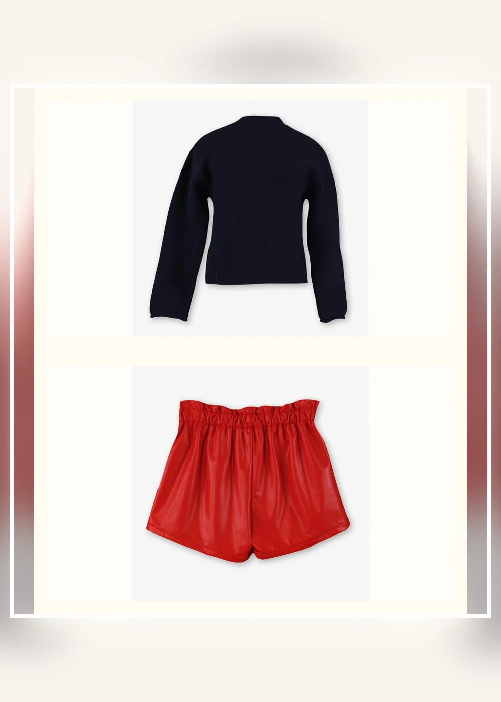 Conjunto jersey marino y short rojo para niña Miranda 0313, imagen 3