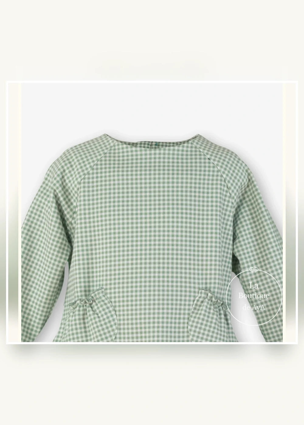 Conjunto sudadera vichy y falda pantalón verde para niña Miranda 0614, imagen 4