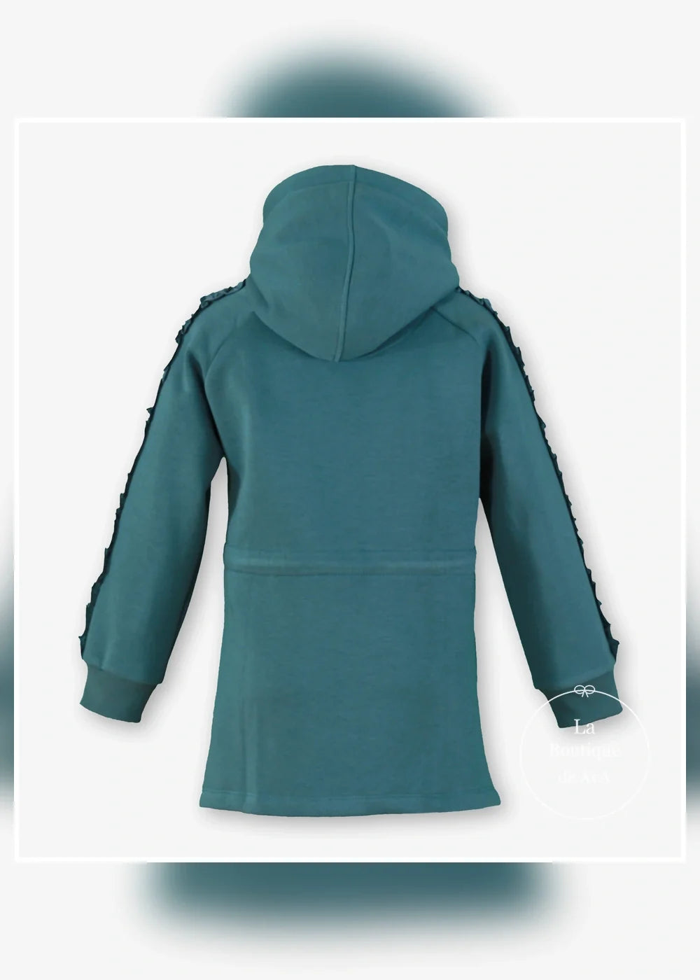 Vestido sudadera verde agua con capucha para niña Miranda 1403, imagen 3