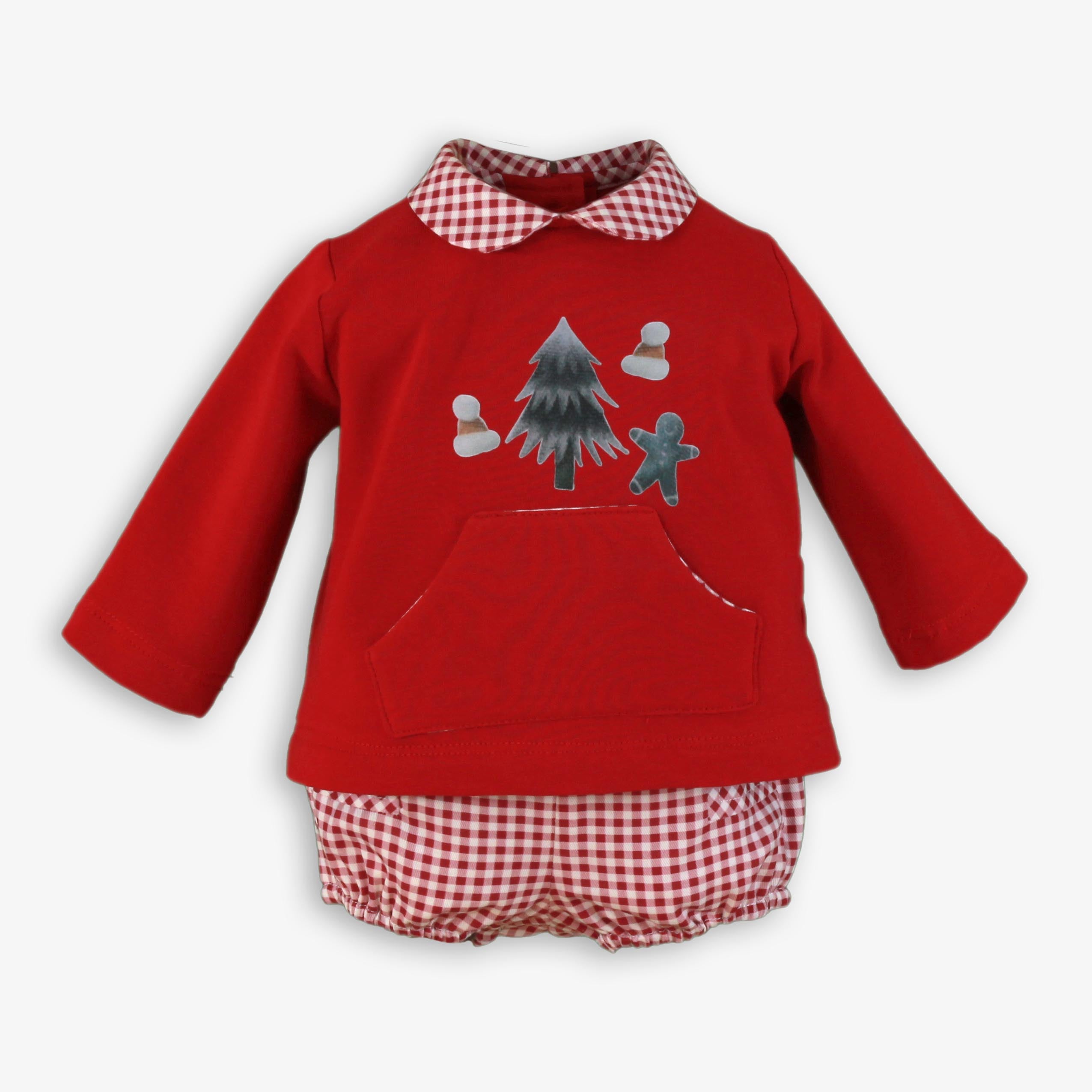 Conjunto bebe niño rojo navideño Miranda 0045