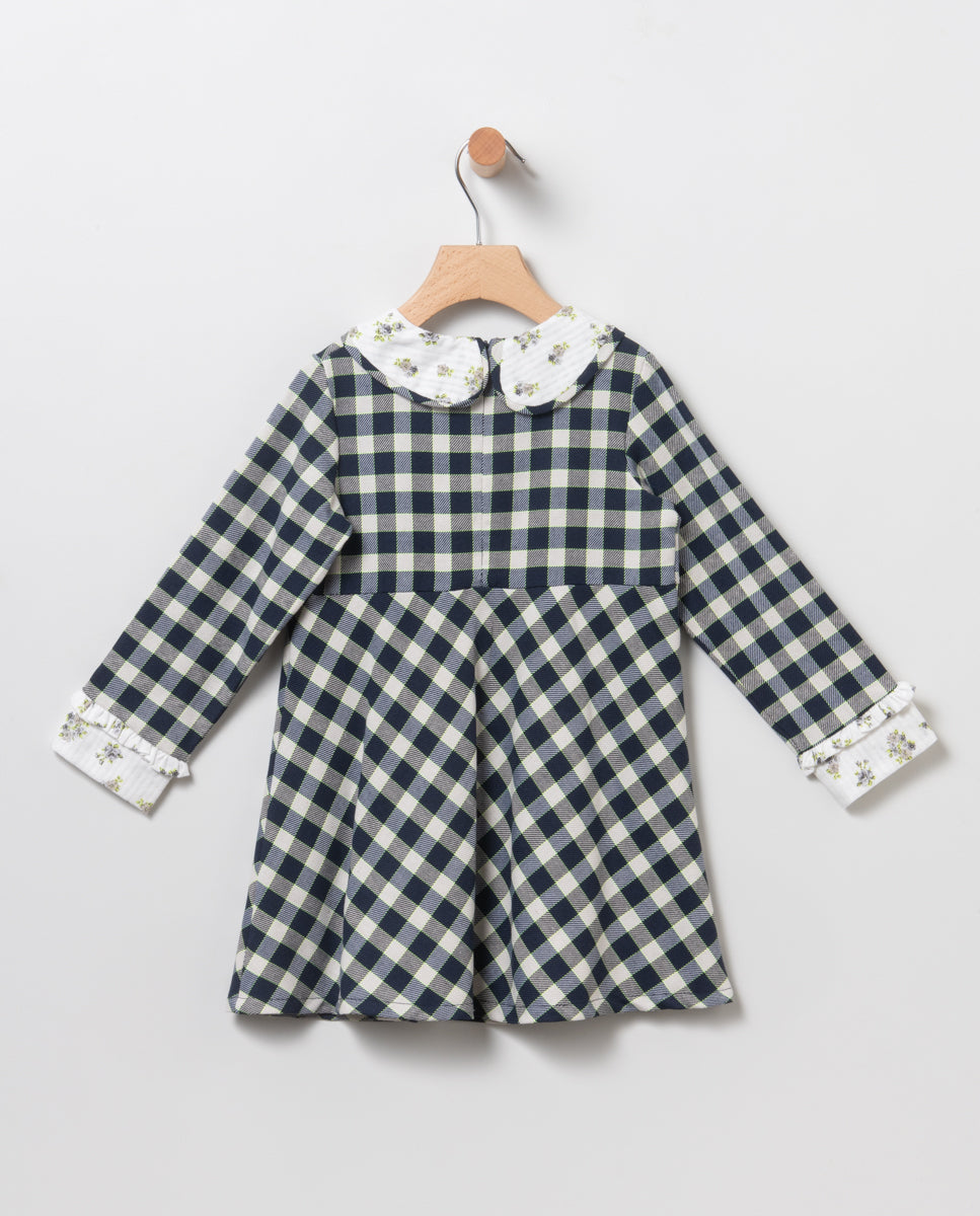 Vestido de niña de cuadros en azul marino CocoAcqua 50217 - La boutique de AyA Coco Acqua