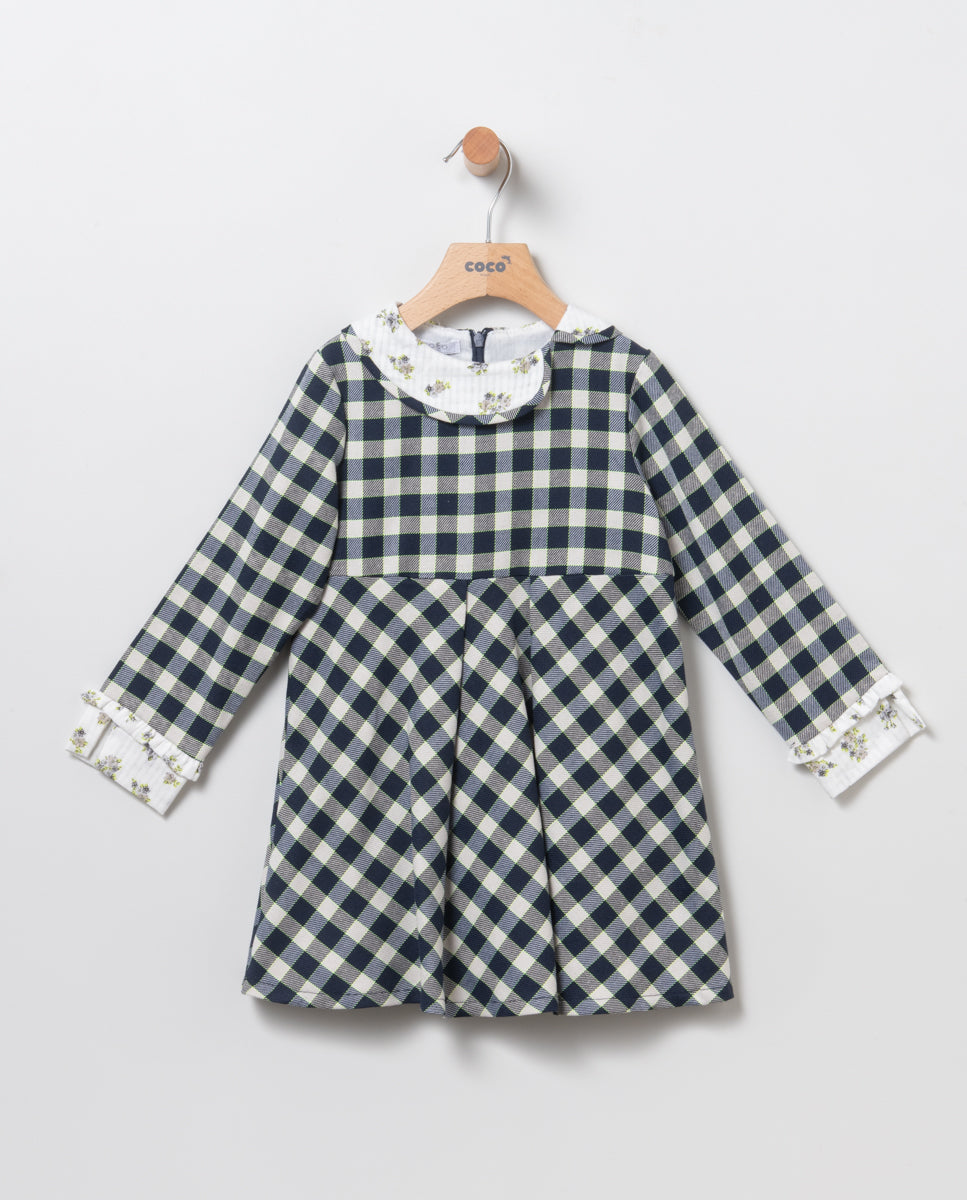 Vestido de niña de cuadros en azul marino CocoAcqua 50217 - La boutique de AyA Coco Acqua
