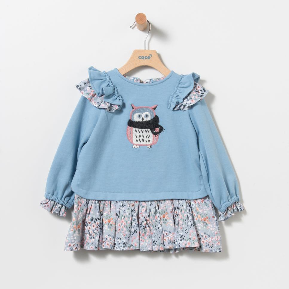 Vestido de felpa azul nublado niña Coco Acqua 50322 - La boutique de AyA Coco Acqua