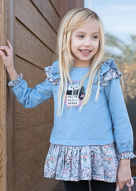 Vestido de felpa azul nublado niña Coco Acqua 50322 - La boutique de AyA Coco Acqua