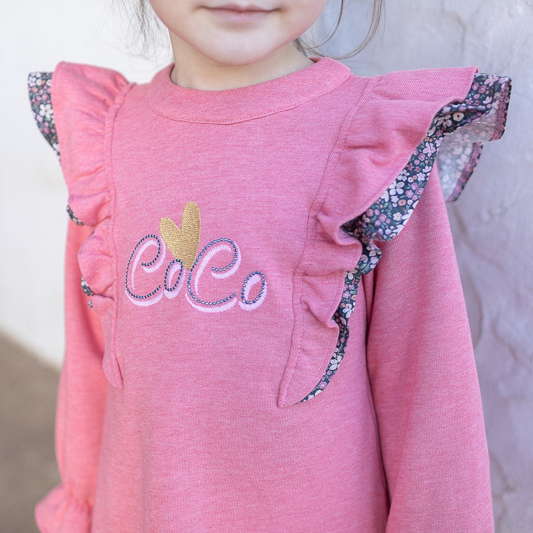 Vestido de felpa fresa para niña Coco Acqua 50348 - La boutique de AyA