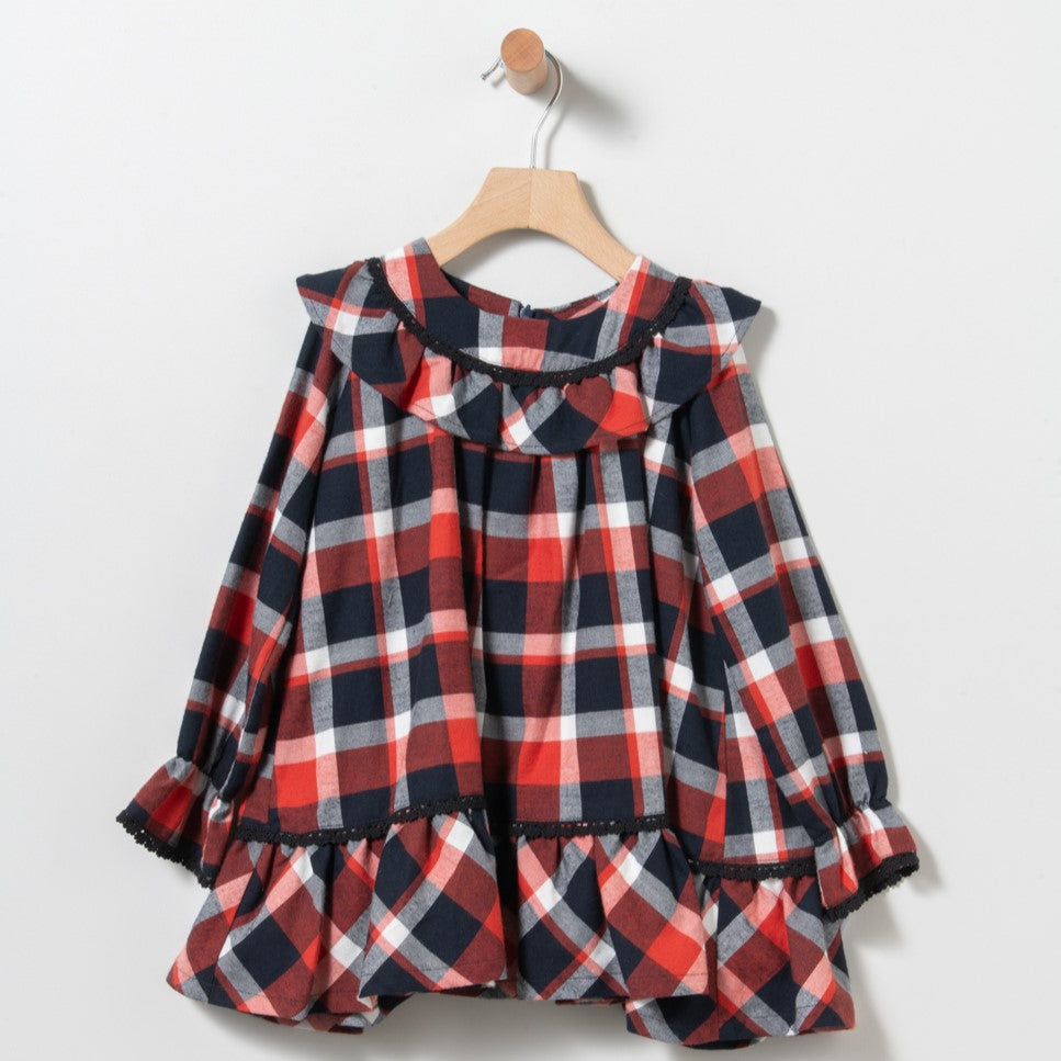 Vestido cuadros rojos niña Coco Acqua 50371 - La boutique de AyA