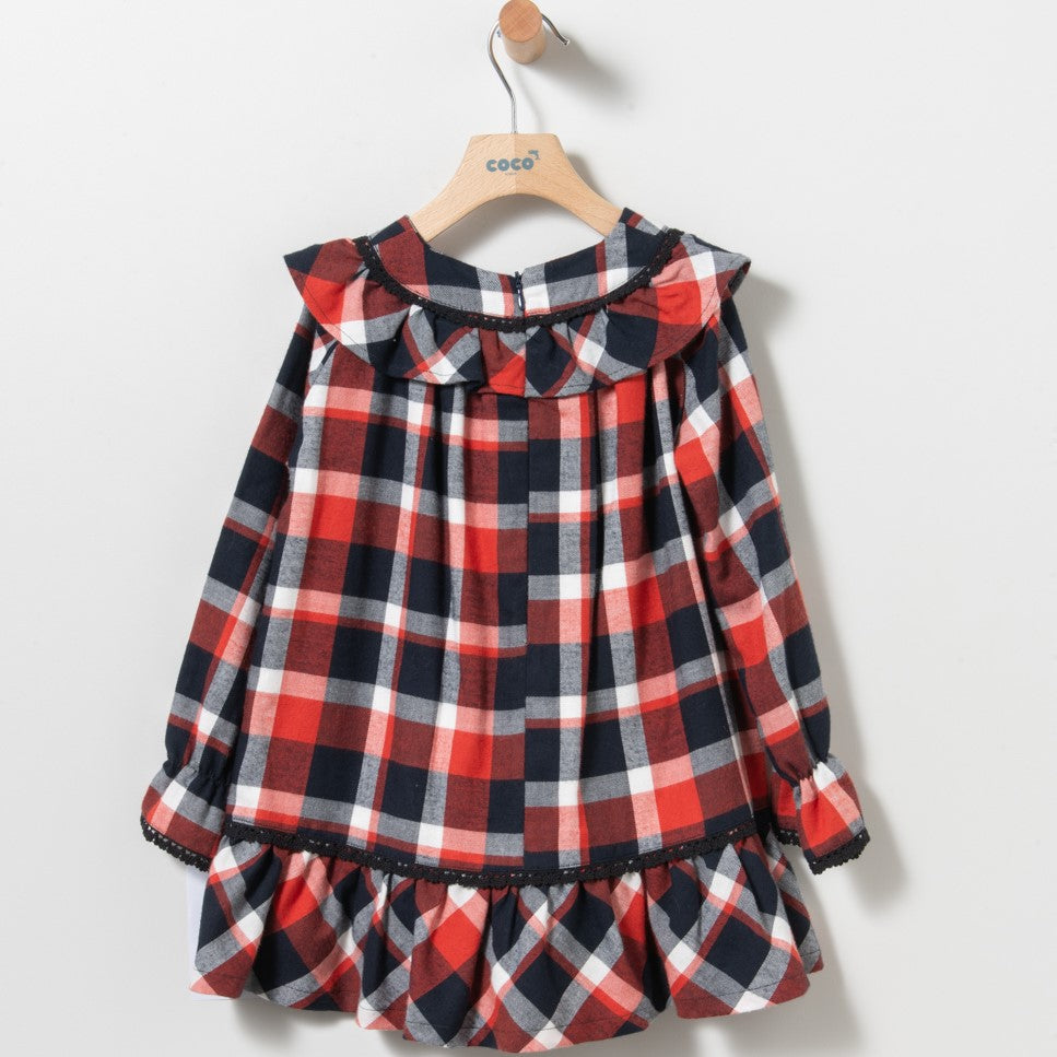 Vestido cuadros rojos niña Coco Acqua 50371 - La boutique de AyA