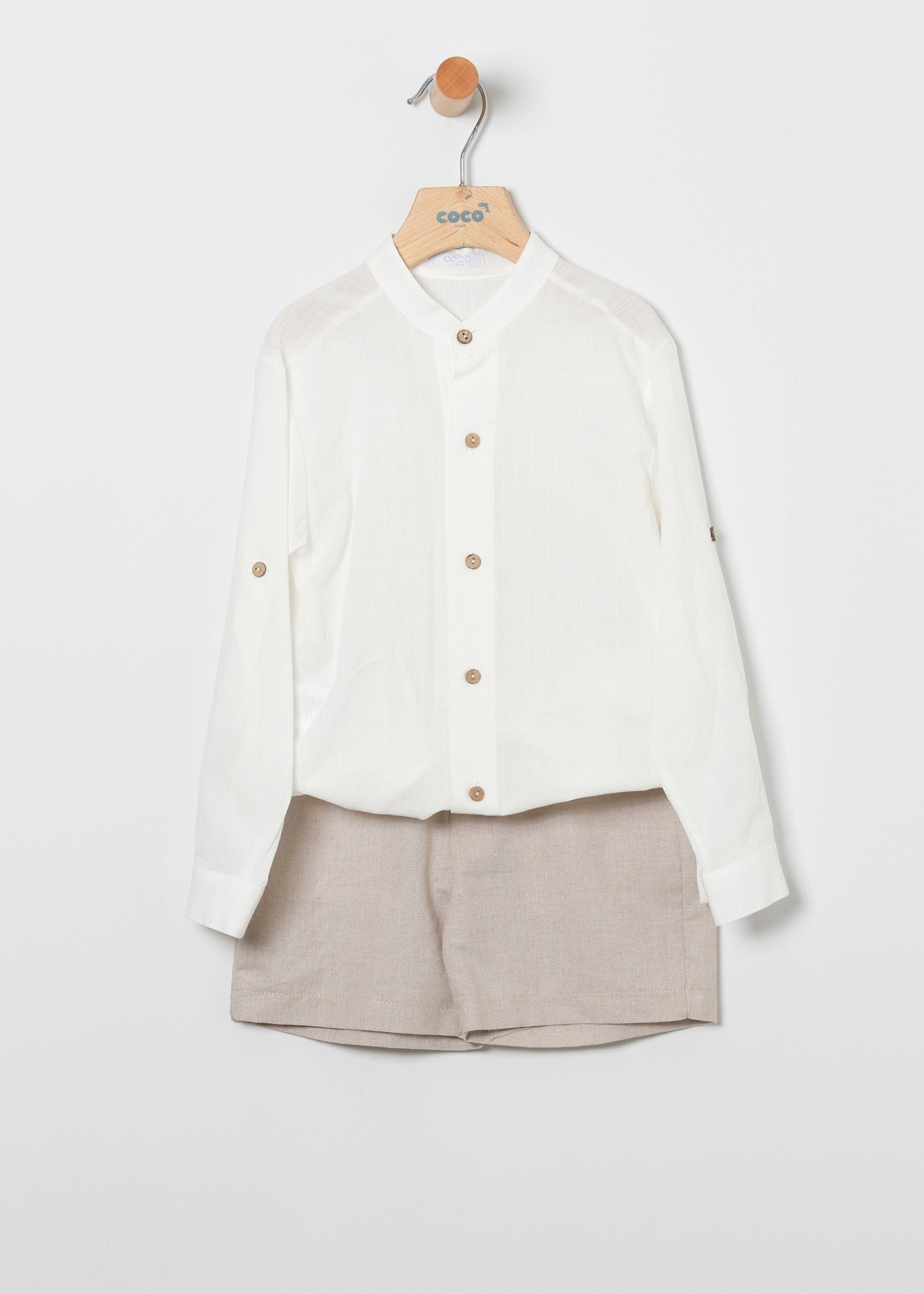 Conjunto camisa y short tostado coco acqua 50393 - La boutique de AyA Coco Acqua