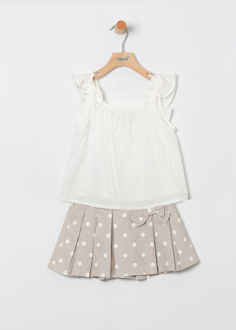 Blusa y falda topos tostado CocoAcqua 50397 - La boutique de AyA Coco Acqua