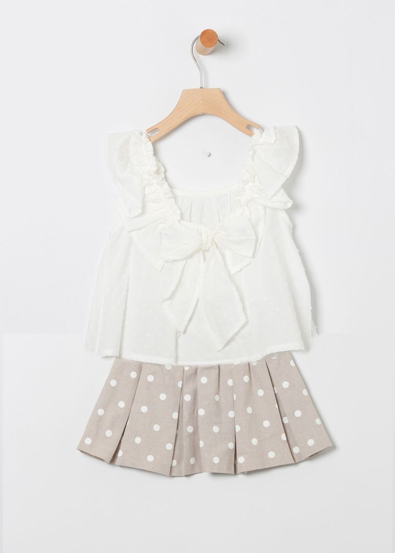 Blusa y falda topos tostado CocoAcqua 50397 - La boutique de AyA Coco Acqua