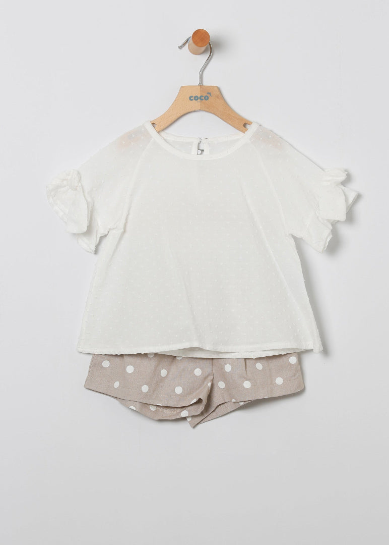 Blusa y bermuda topos tostado CocoAcqua 50399 - La boutique de AyA Coco Acqua