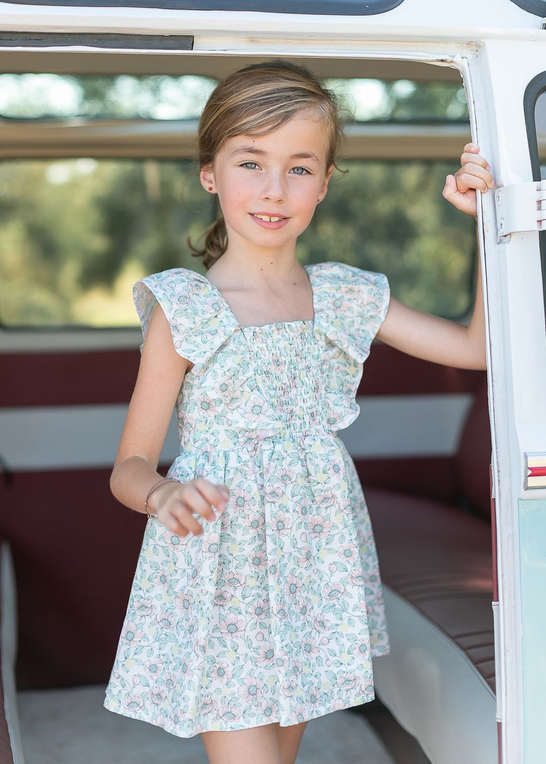 Vestido Flores salmón CocoAcqua 50401 - La boutique de AyA Coco Acqua