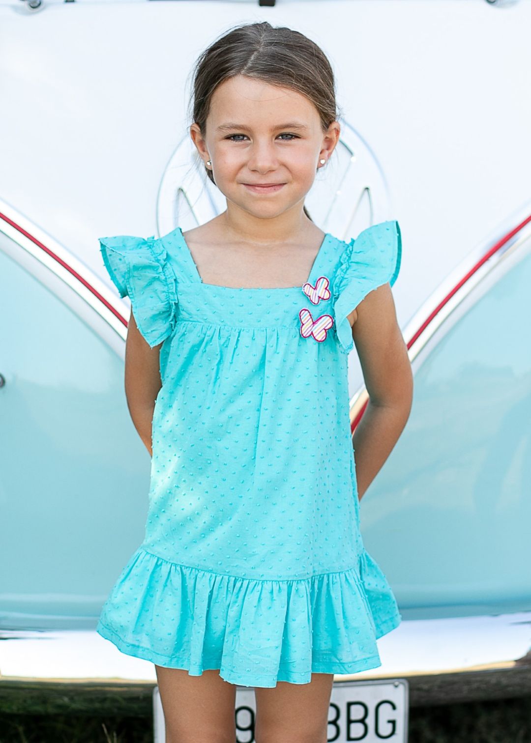 Vestido plumeti turquesa CocoAcqua 50431 - La boutique de AyA Coco Acqua