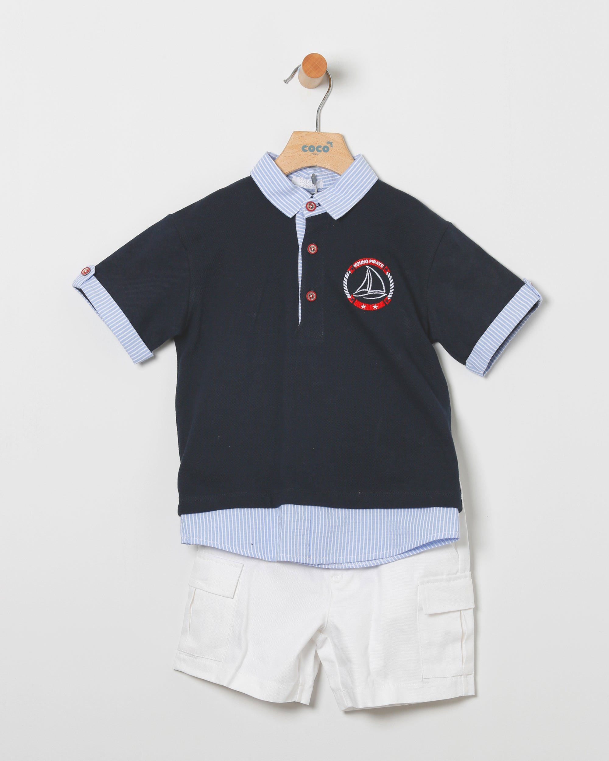 Conjunto polo y pantalon niño coco acqua 50437