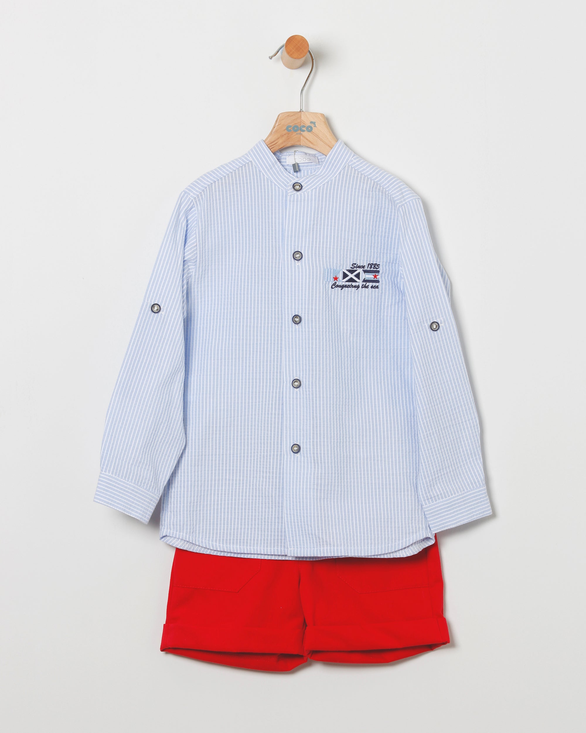 Conjunto bermudas y camisa de rayas coco acqua 50439 - La boutique de AyA Coco Acqua