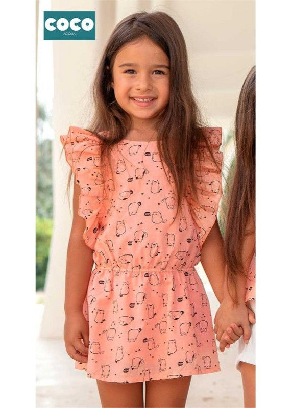 Vestido niña gatos Coco Acqua 50949