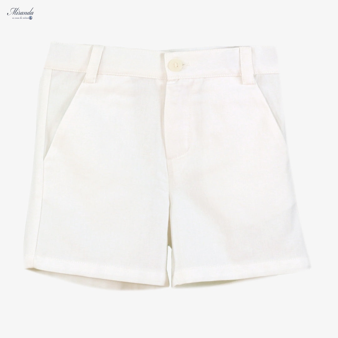 Conjunto niño camisa blanca y pantalón corto Miranda 0603