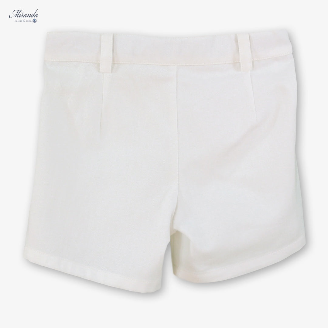 Conjunto niño camisa blanca y pantalón corto Miranda 0603