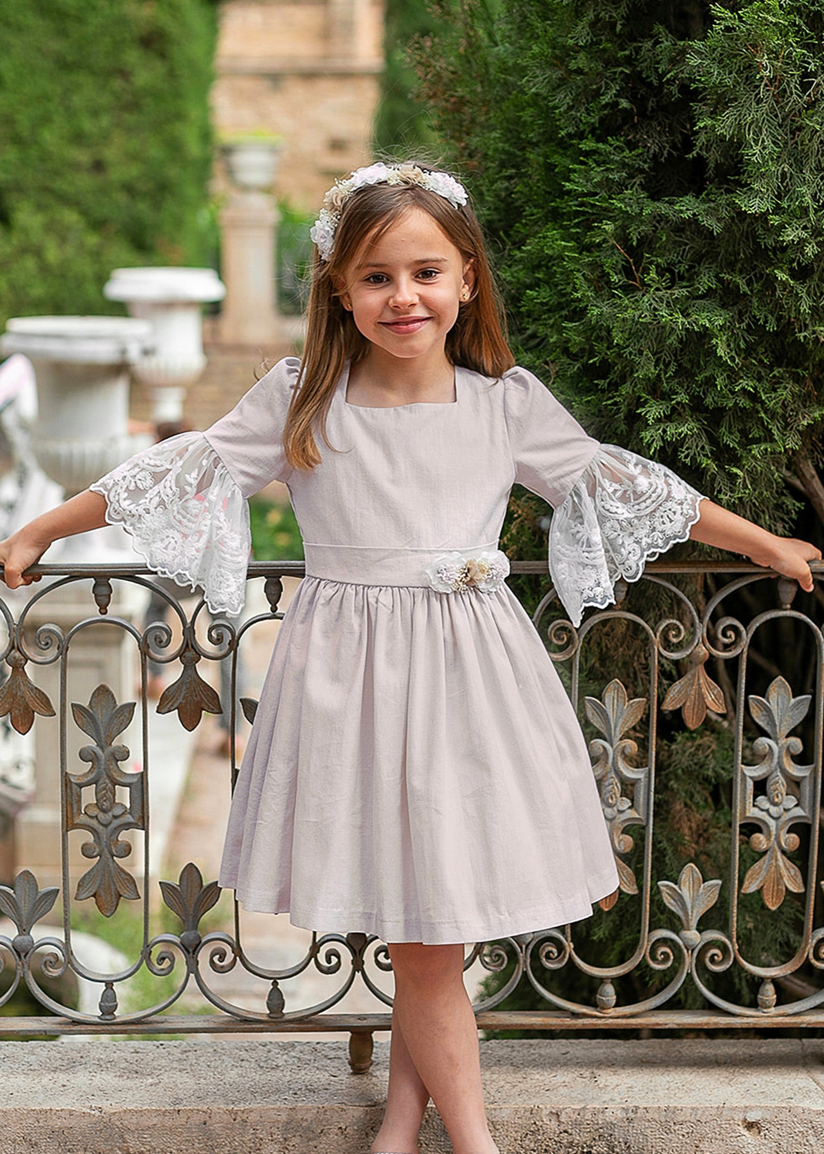 Vestido niña Chambray tostado Coco Acqua 60411 - La boutique de AyA Coco Acqua