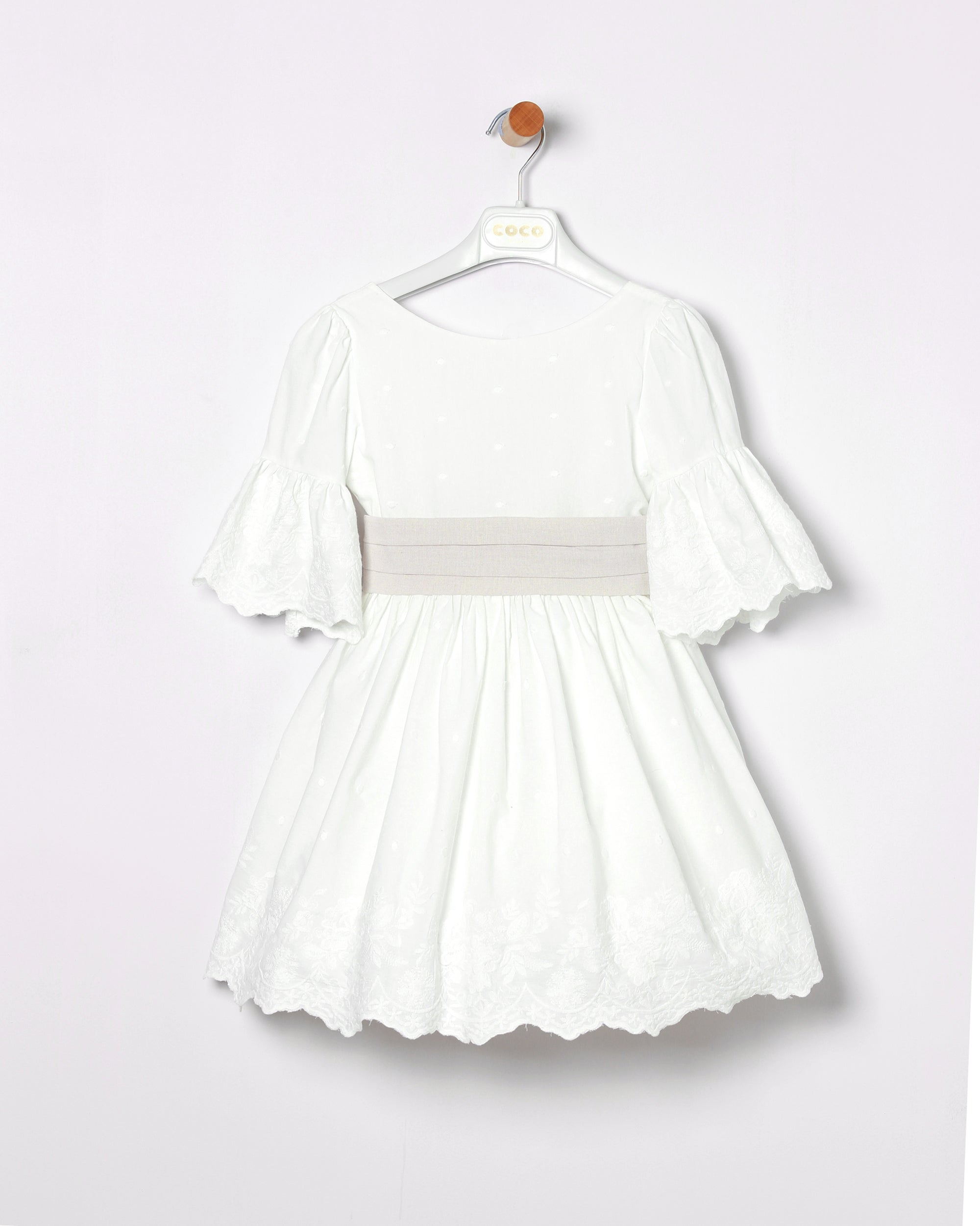 Vestido niña pop bordado tostado Coco Acqua 60414 - La boutique de AyA Coco Acqua