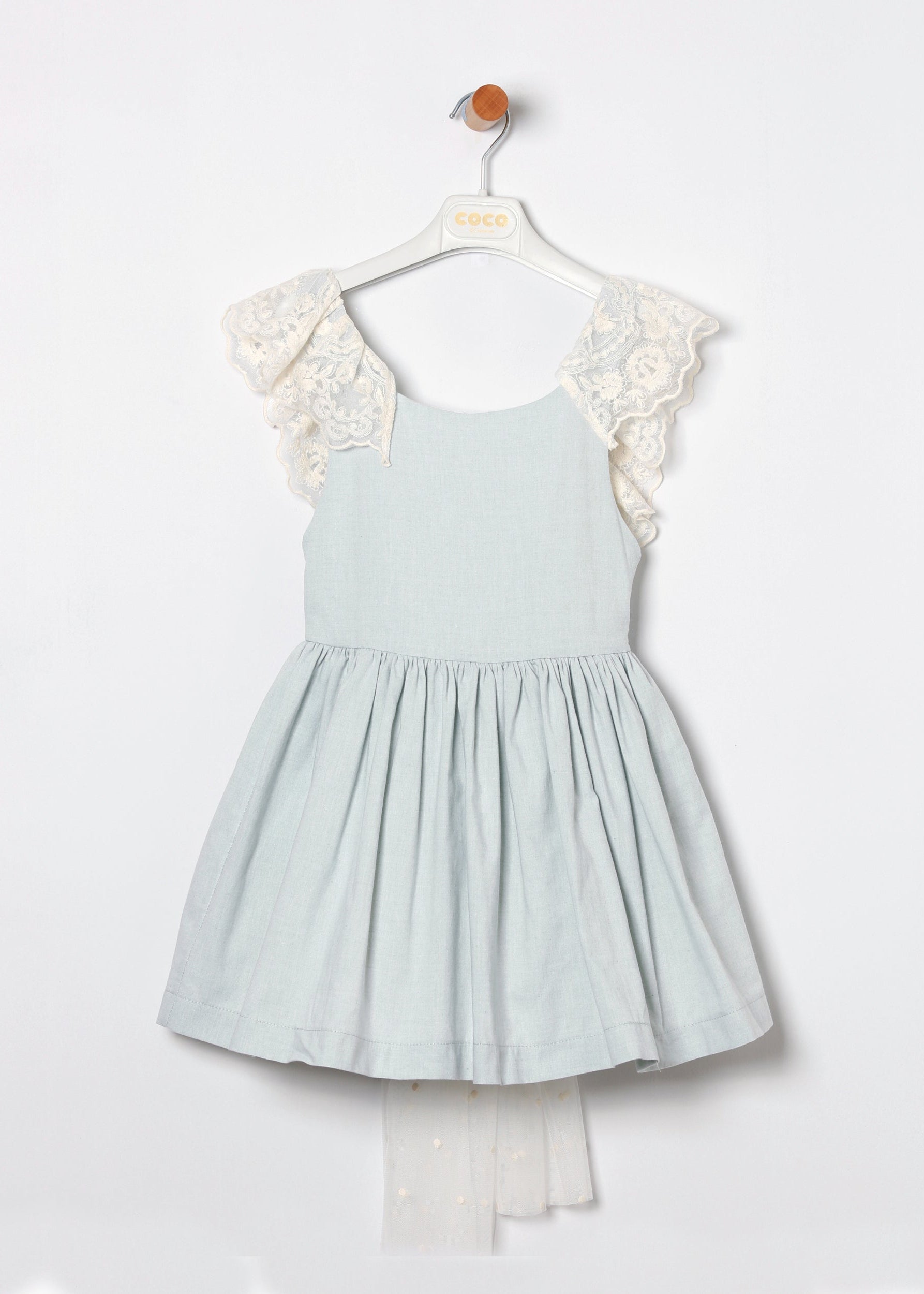 Vestido niña Chambray Verde Agua Coco Acqua 60422