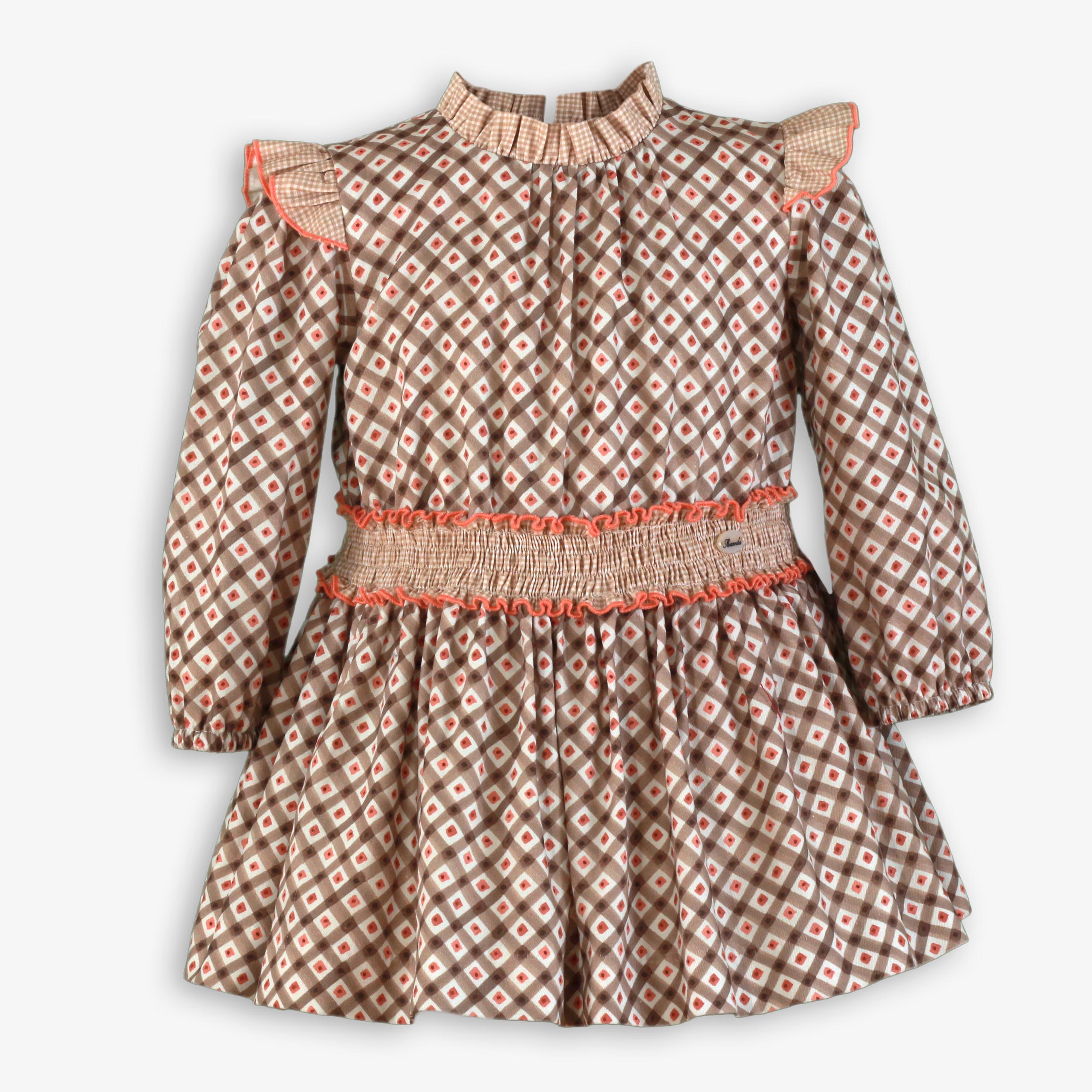 Vestido niña infantil marrón claro 0608 Miranda - La boutique de AyA Miranda