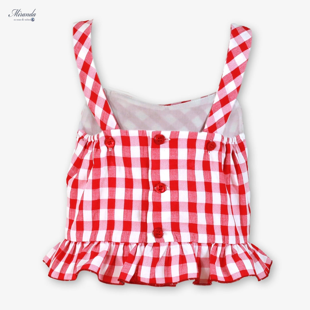 Conjunto niña vichy rojo Miranda – 0616