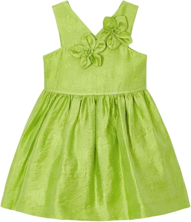 Mayoral Vestido Lino Flores 3D para niña 03969 - La boutique de AyA Mayoral