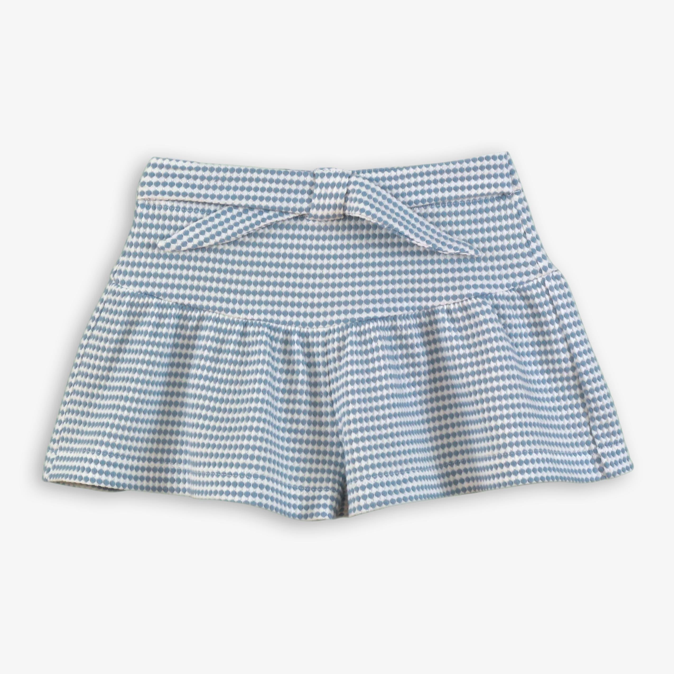 Conjunto camisa y short infantil niña azul 0620