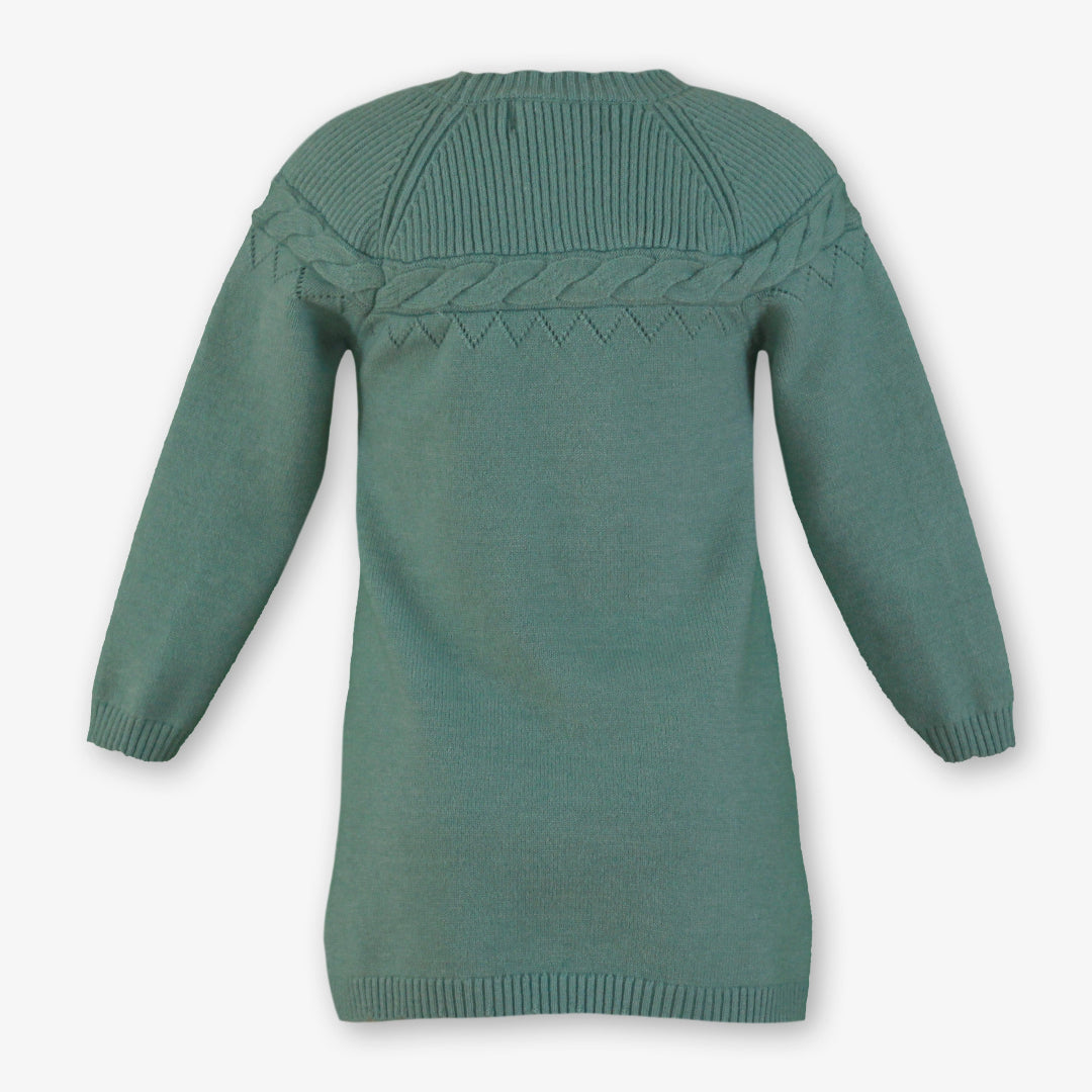 Vestido infantil niña punto verde agua miranda 0624
