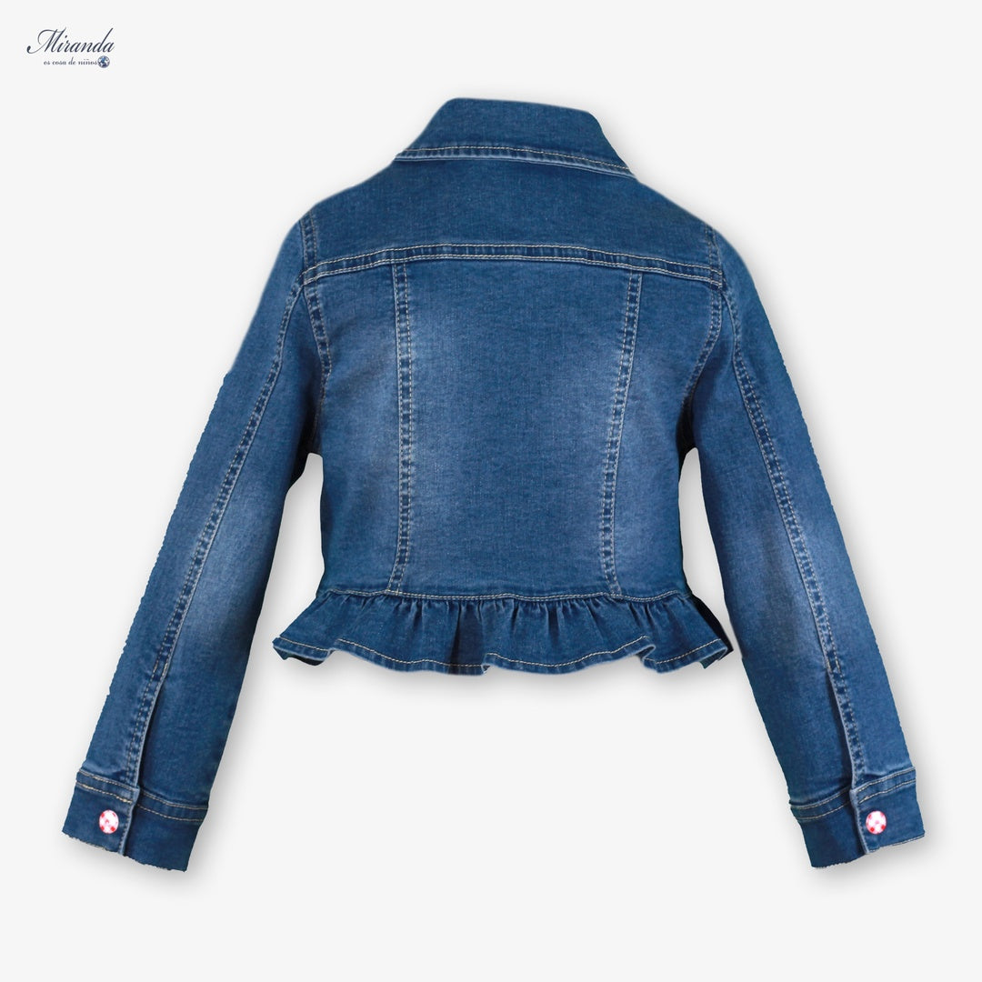 Espalda chaqueta vaquera niña Miranda con volante inferior