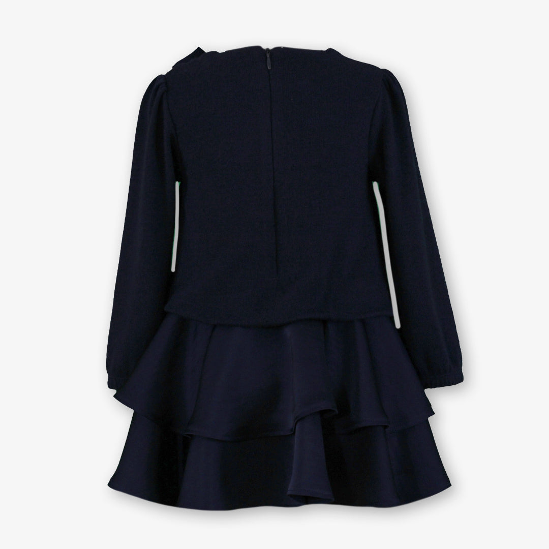 Vestido infantil niña volantes marino miranda 0630