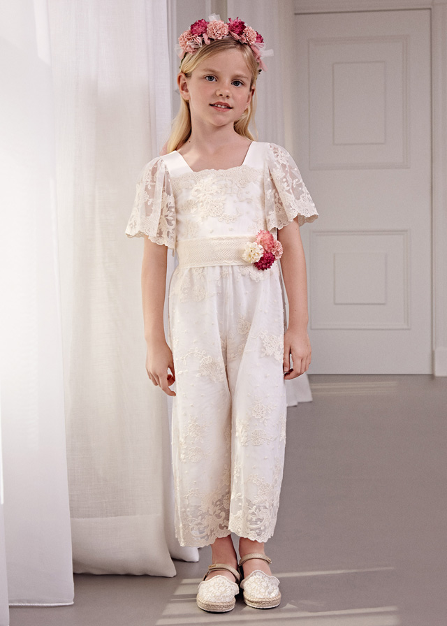 (Envió en 6 días) Mono Abel y Lula tul bordado Crudo 5256