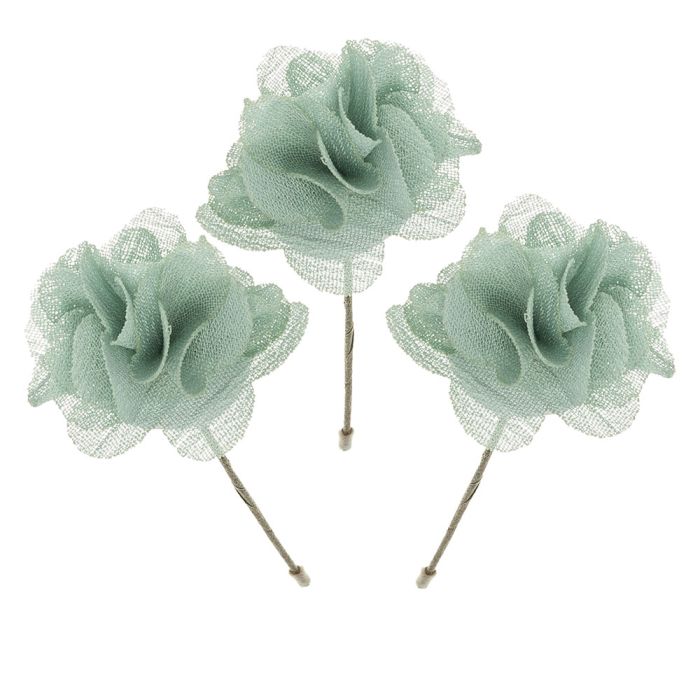 Pack 3 ud. Flores con pincho Verde Pastel Siena - La boutique de AyA Siena