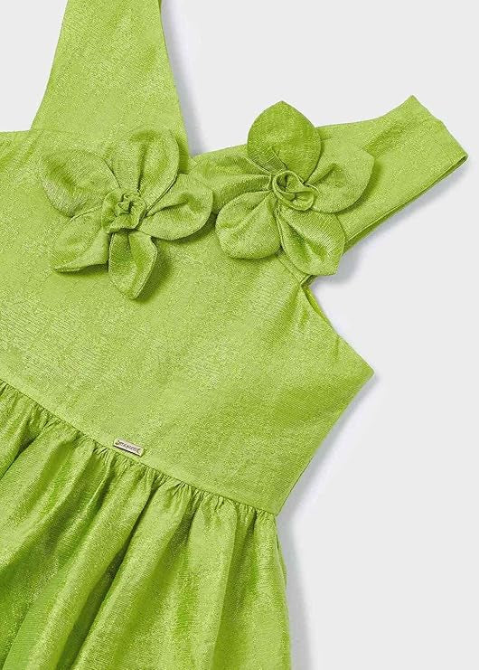 Mayoral Vestido Lino Flores 3D para niña 03969 - La boutique de AyA Mayoral