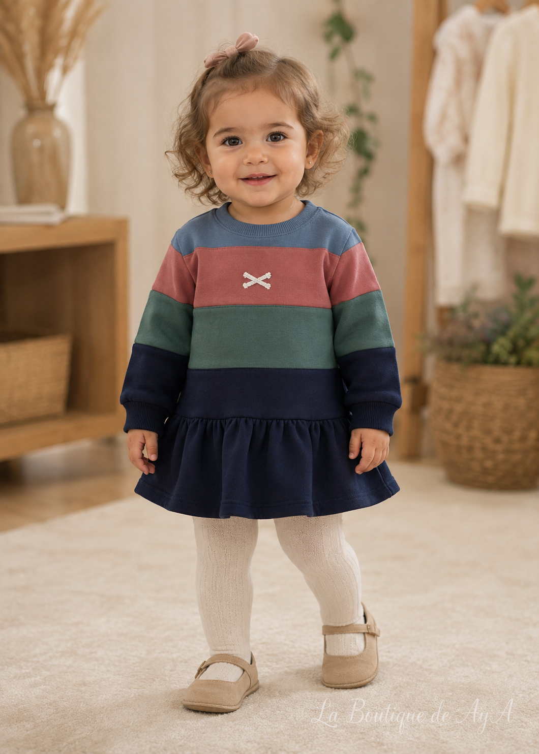 Vestido bebé niña Miranda azul empolvado 40/1207/V