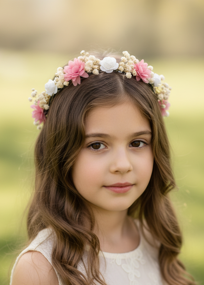 Corona con flores rosa francia combinadas La Boutique de AyA 0100