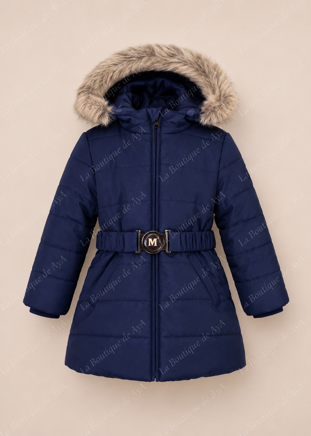 Abrigo acolchado azul marino para niña Miranda 0265