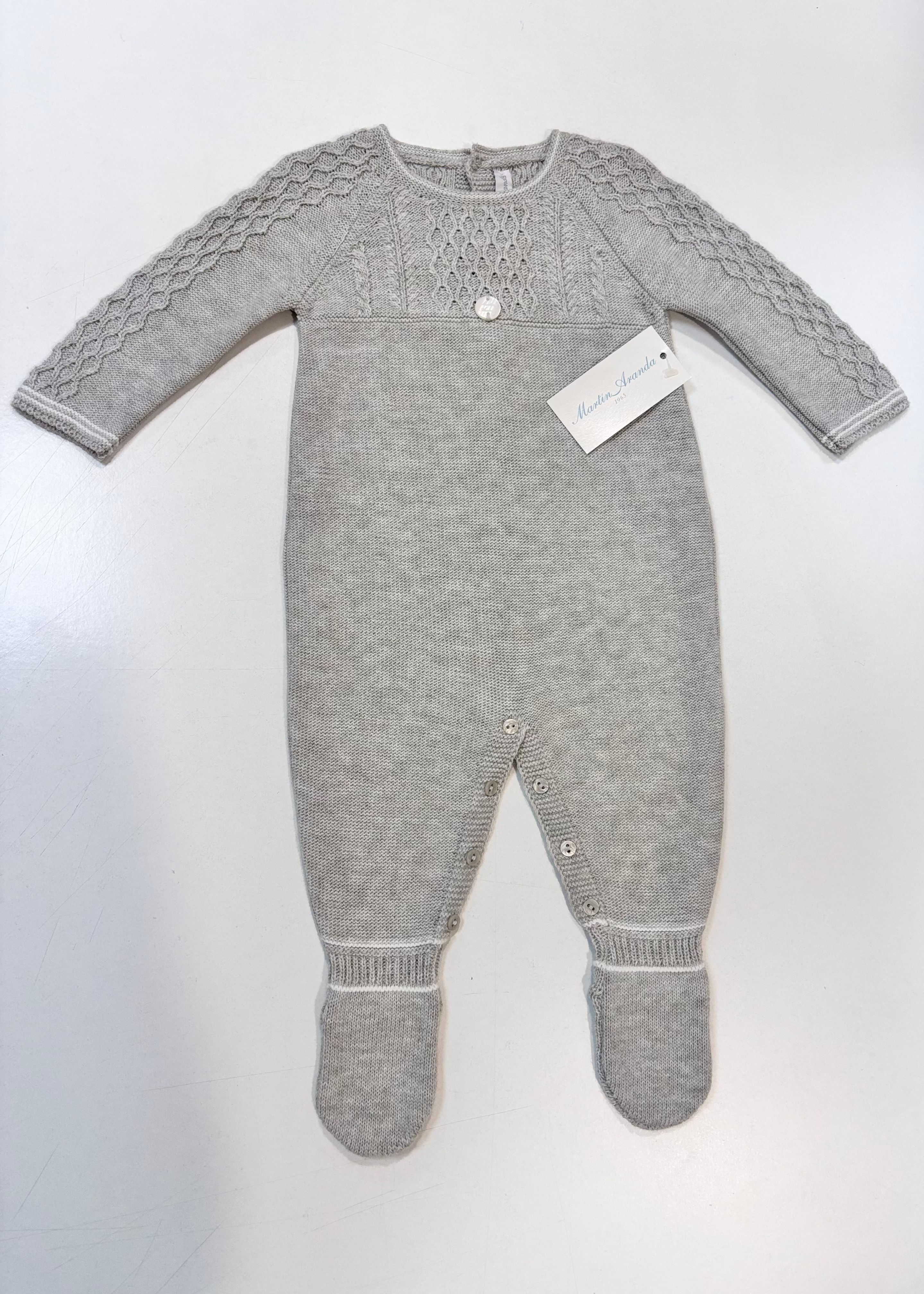 Pelele bebe gris claro Martin aranda 10010
