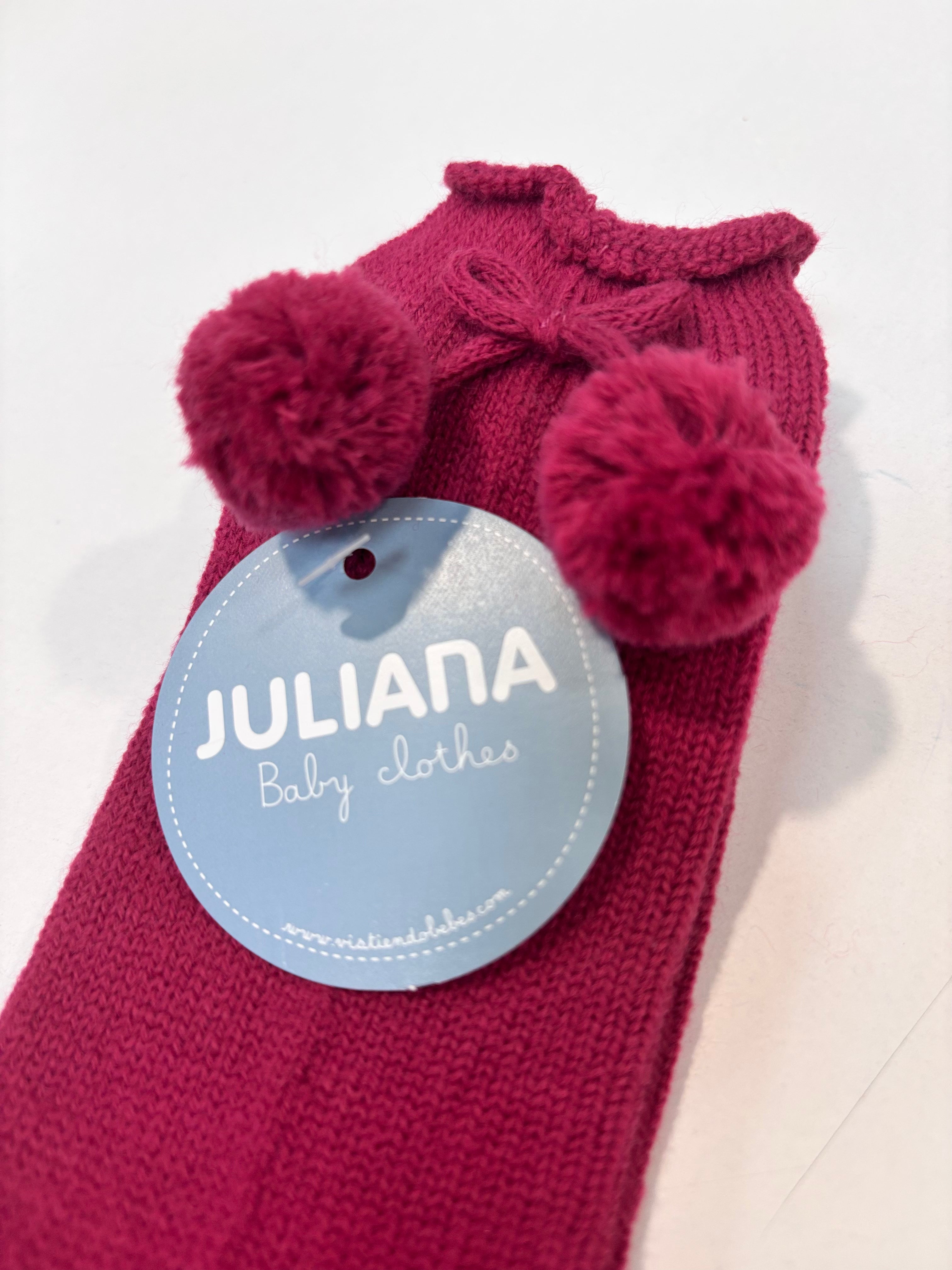 Calcetin pompones fucsia JULIANA 52015
