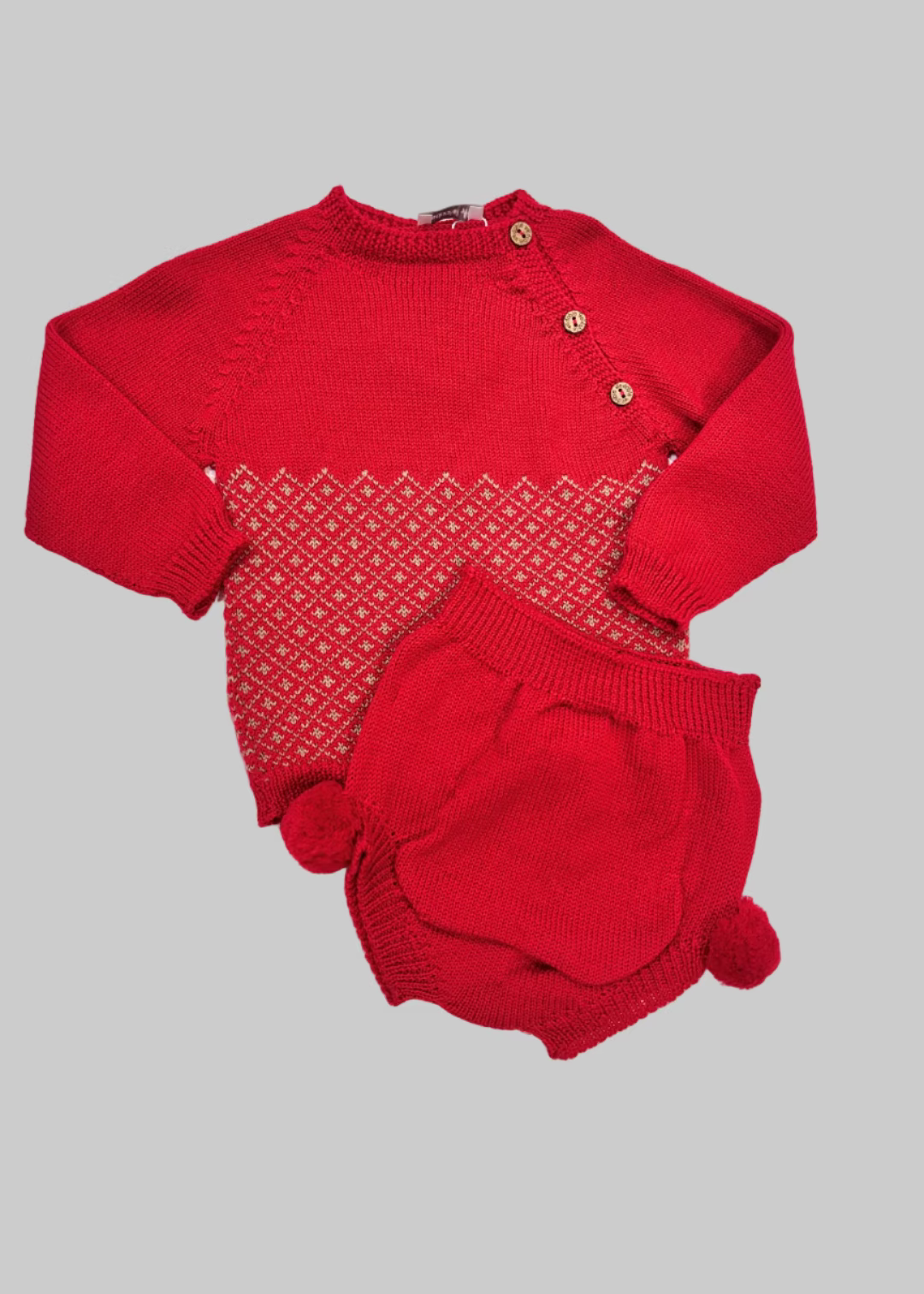 Conjunto punto bebe rojo 7301